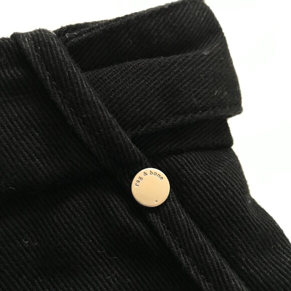 Rag & Bone Lora Belted Shorts Womens 2 Black High Rise Slim Cotton 2.5 Inseam - Picture 8 of 13